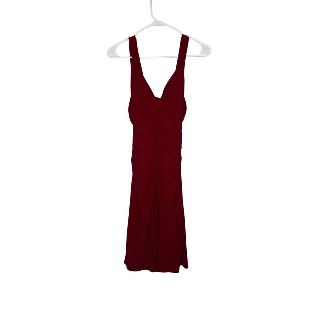 Laundry by Shelli Segal Red Ruched V-Neck Cocktail Dress Size 6 NWT